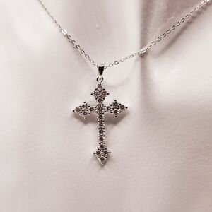 Elegant Silver Cross Pendant Necklace